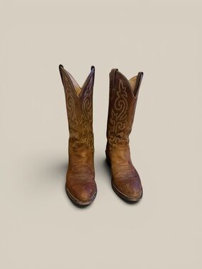 Justin Boots Honey Tan Leather Western Boots